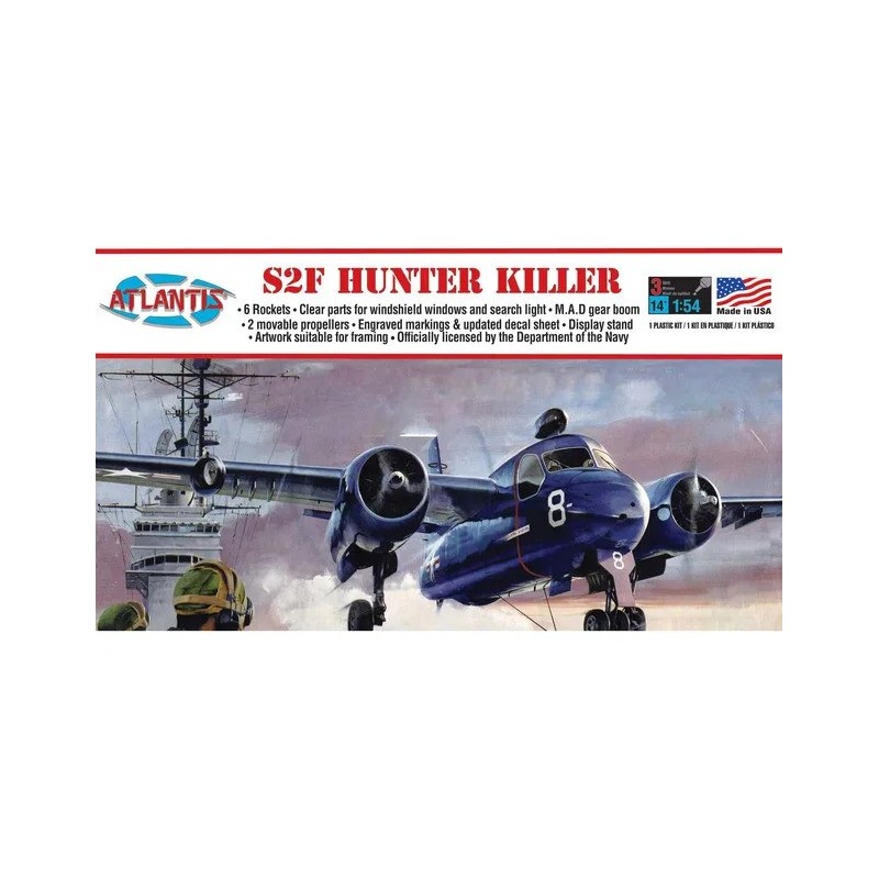 GRUMMAN US NAVY S2F TRACKER HUNTER KILLER KIT DE MODELO DE PLASTICO ESCALA 1 A 54