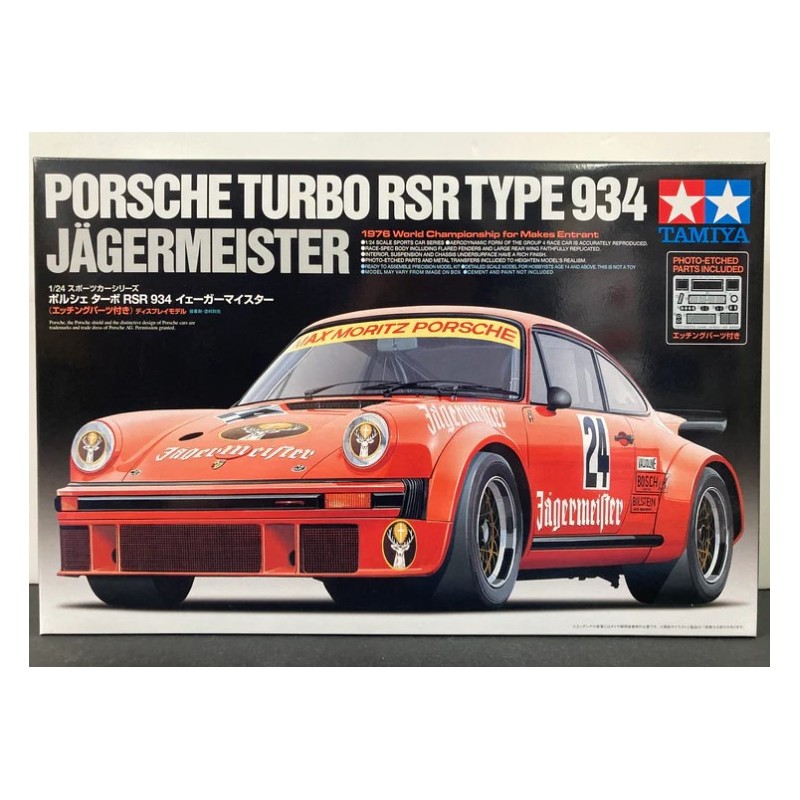 KIT DE MODELO DE COCHE DE CARRERA PORSCHE TURBO RSR TIPO 934 JAGERMEISTER