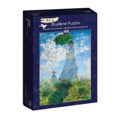 Rompecabezas Claude Monet Woman with a parasol Madame Monet y su hijo 1000 piezas